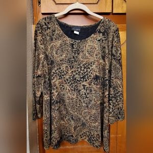 Animal Print Quarter Sleeve Top